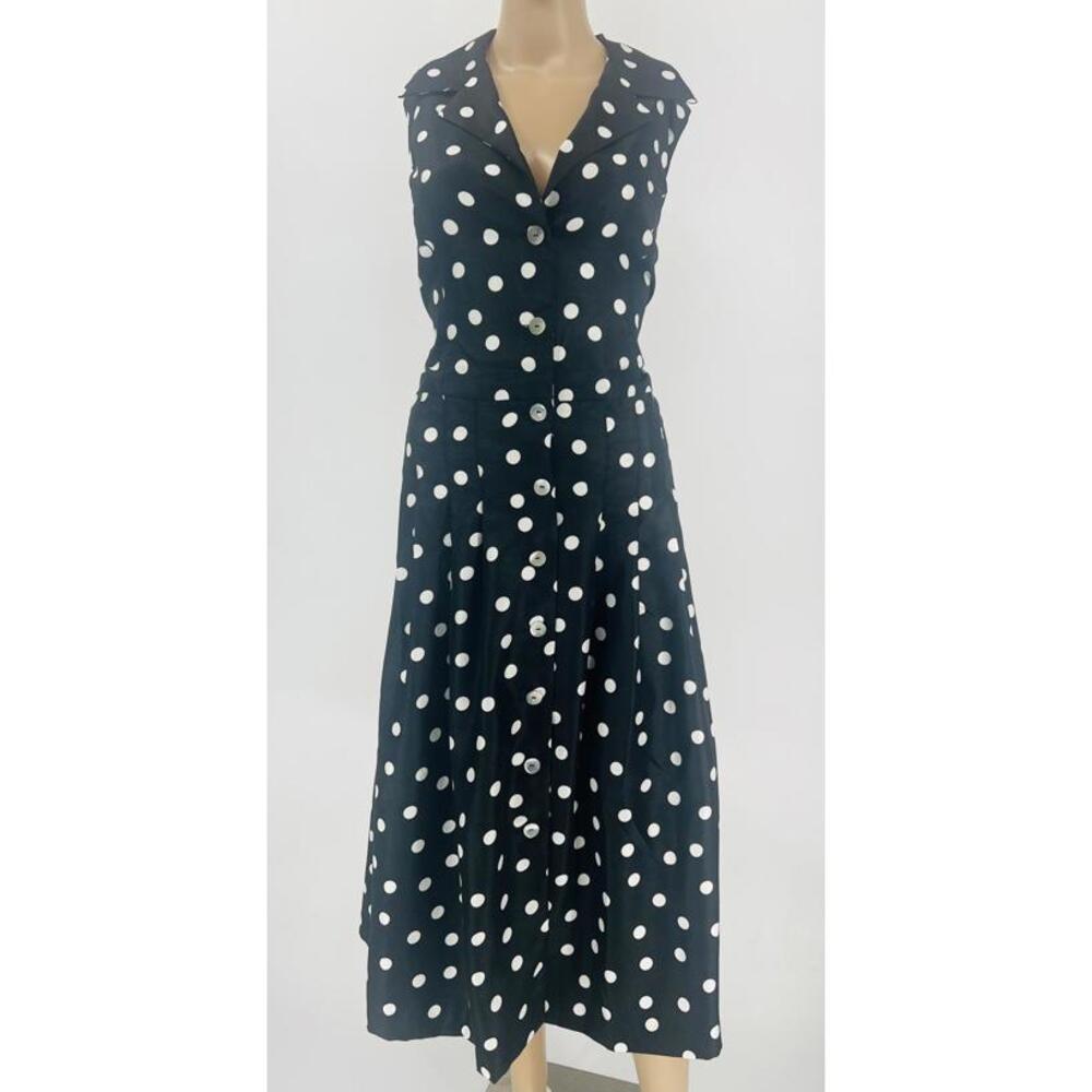 Jessica‎ Howard Polka Dot Button-Front Dress 16  Cotton